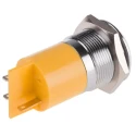 RS PRO Yellow Panel Mount LED Indicator 24V DC 20mA Solder Tab Prominent Bezel 22mm 203-694