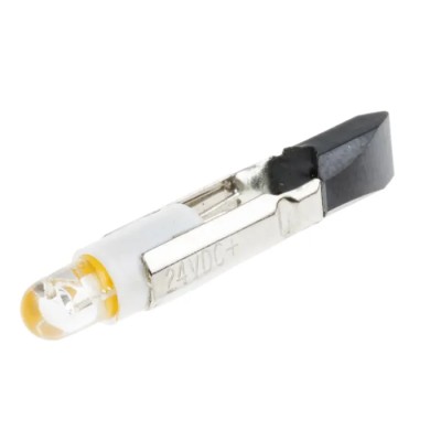 RS PRO Yellow Indicator Lamp Single Chip, 24 V AC/DC, 5.5 mm Diameter, 300mcd, Long Life, 204-221