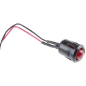 RS PRO Red Panel Mount LED Indicator, 24V DC, 20mA, Lead Wire Termination, Prominent Bezel, 14 mm Mounting Hole 204-417