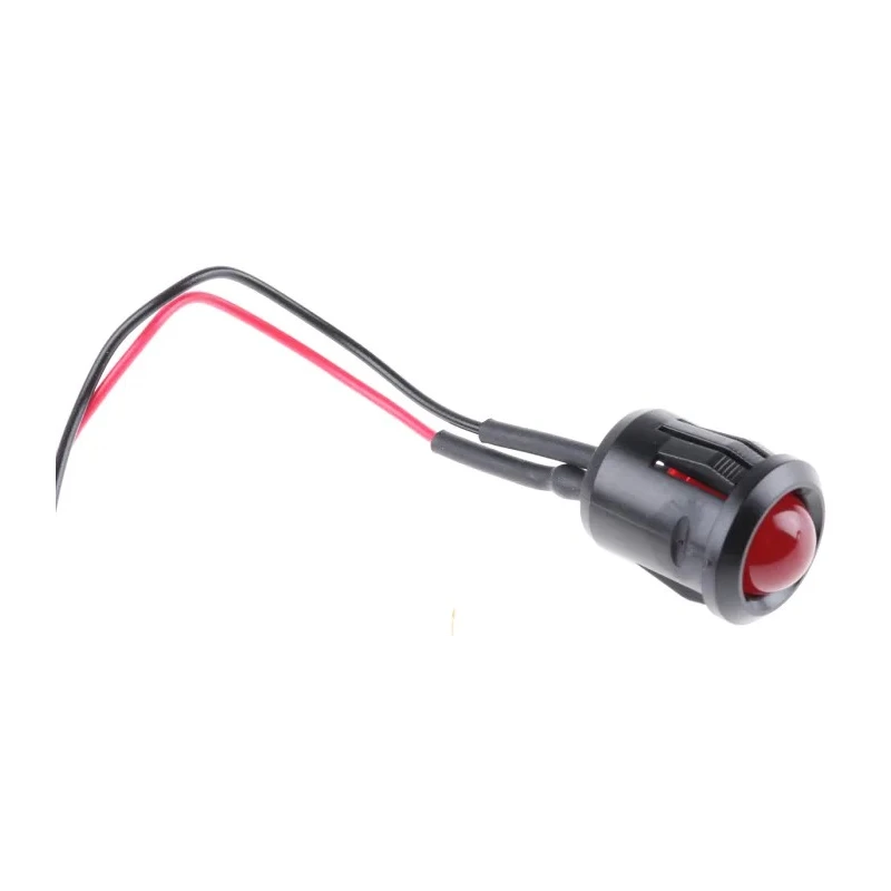 RS PRO Red Panel Mount LED Indicator, 24V DC, 20mA, Lead Wire Termination, Prominent Bezel, 14 mm Mounting Hole 204-417