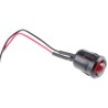 RS PRO Red Panel Mount LED Indicator, 24V DC, 20mA, Lead Wire Termination, Prominent Bezel, 14 mm Mounting Hole 204-417