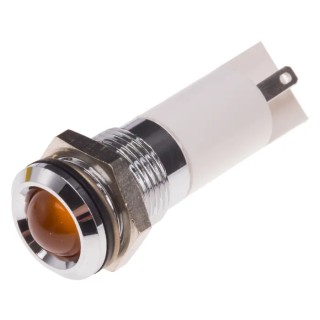 RS PRO Panel Mount Indicator Orange, 110V AC, Solder Tab, IP40, Prominent Bezel 204-401
