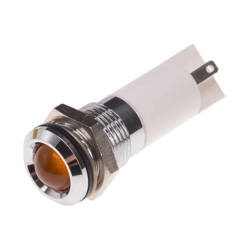 RS PRO Panel Mount Indicator Orange, 110V AC, Solder Tab, IP40, Prominent Bezel 204-401