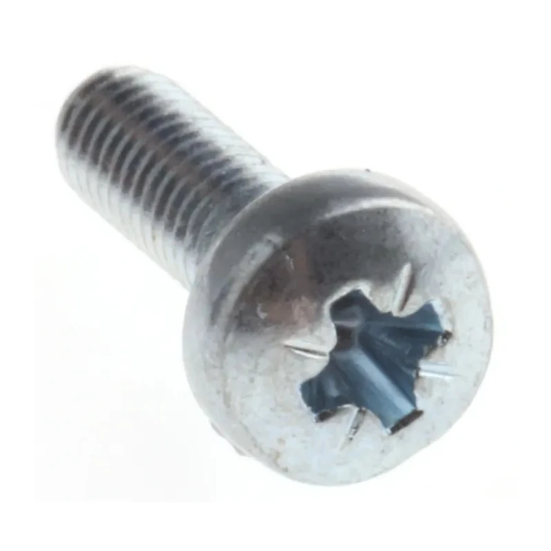 RS PRO Pozidriv Pan Head Steel Machine Screw, M3 Thread, 10 mm Length, Bright Zinc Plated, DIN 7985 198-289