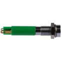 RS PRO Green Panel Mount LED Indicator 24V DC 20mA, Solder Tab Termination, Recessed Bezel, Silver, 34.4mm Panel 205-022