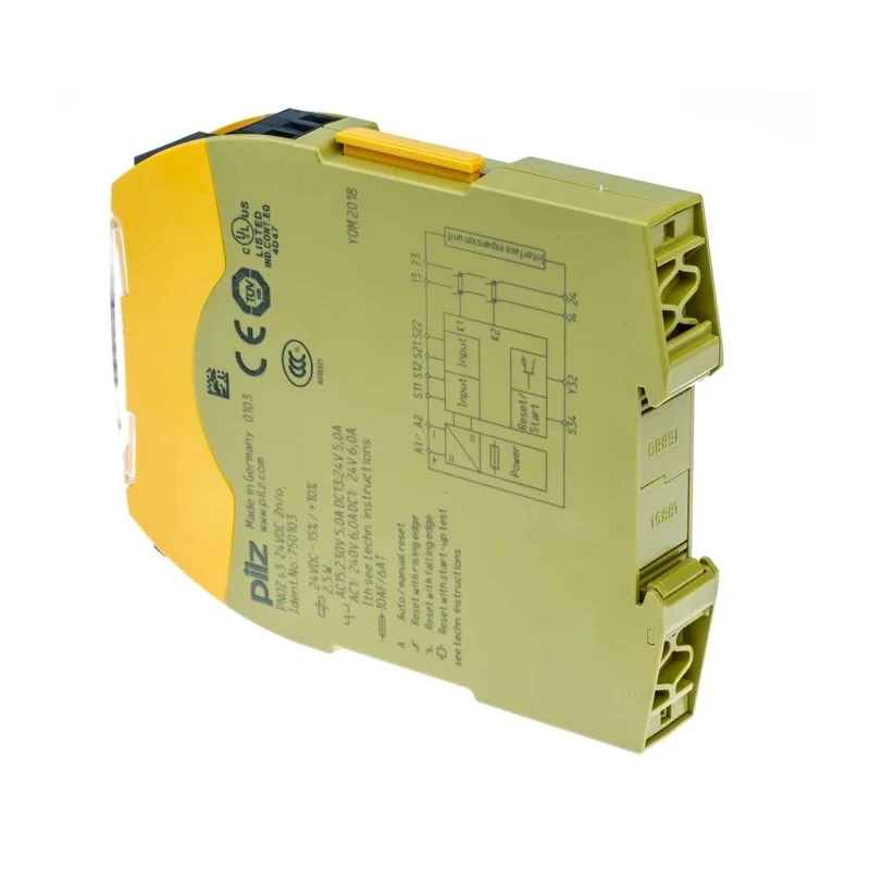 Pilz PNOZ s3 24V DC Safety Relay, 2 Safety Contacts, DIN Rail, IP54, 2.5W, Model 750103