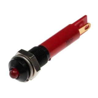 RS PRO Red Panel Mount LED Indicator 12V DC, 20mA, Solder Tab, Prominent Bezel, 6mm 206-003