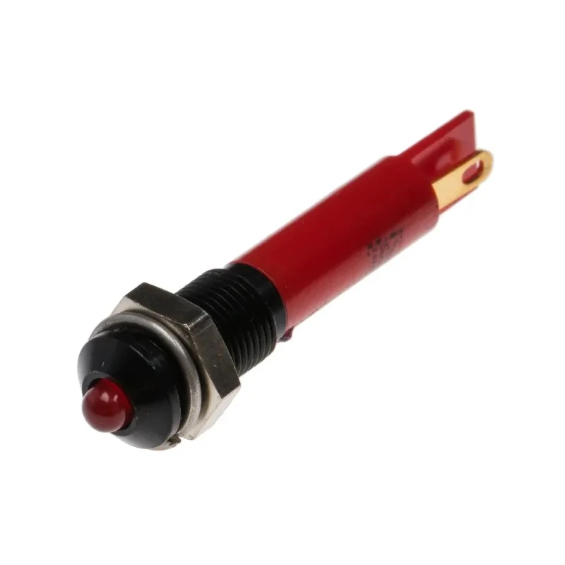 RS PRO Red Panel Mount LED Indicator 12V DC, 20mA, Solder Tab, Prominent Bezel, 6mm 206-003