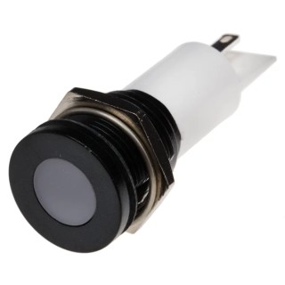 RS PRO White Panel Mount Indicator 110V AC, 6mA, IP67 Solder Tab Flush 206-182