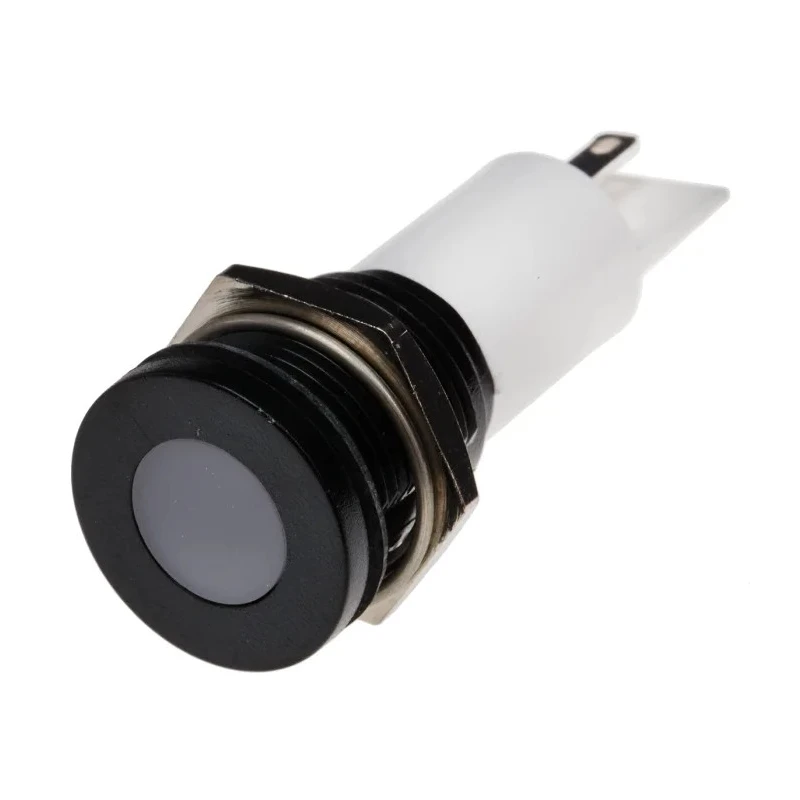 RS PRO White Panel Mount Indicator 110V AC, 6mA, IP67 Solder Tab Flush 206-182