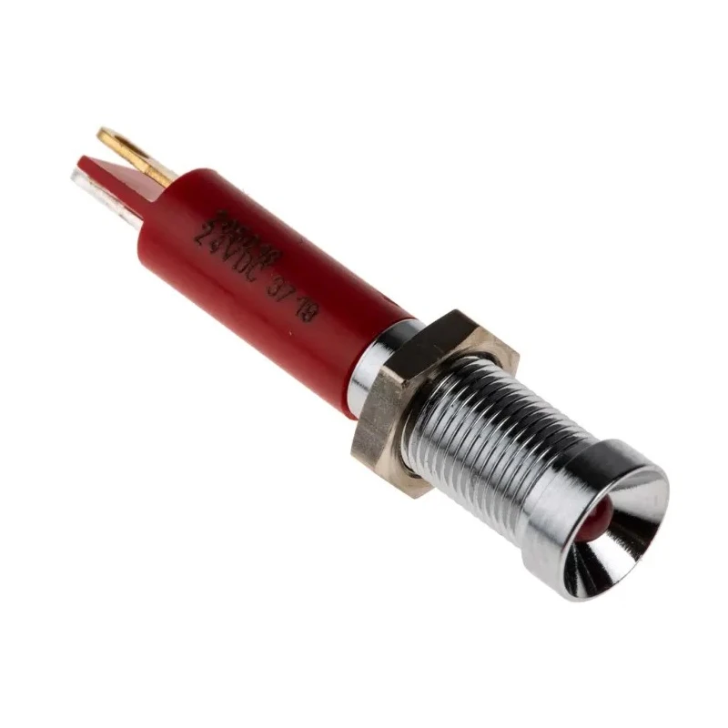 RS PRO Red Panel Mount Indicator 24V DC 20mA Solder Tab Recessed 6mm 205-016