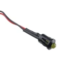 RS PRO Yellow Panel Mount Indicator 24V DC 20mA Lead Wire Termination Prominent Bezel 206-463