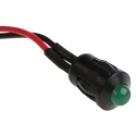 RS PRO Green Panel Mount LED Indicator 24V DC, 20mA, Lead Wire Termination, Prominent Bezel, 206-867