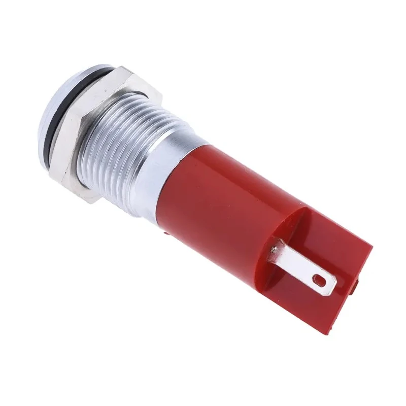 RS PRO Red Panel Mount Indicator, 24 V AC/DC, 20mA, Solder Tab, IP67, Prominent Bezel 206-889