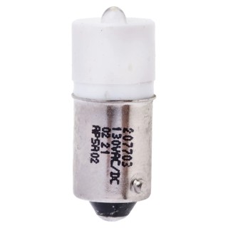 RS PRO White Indicator Lamp, Single Chip LED, 130V AC/DC, BA9 Base, 10mm Diameter 207-703