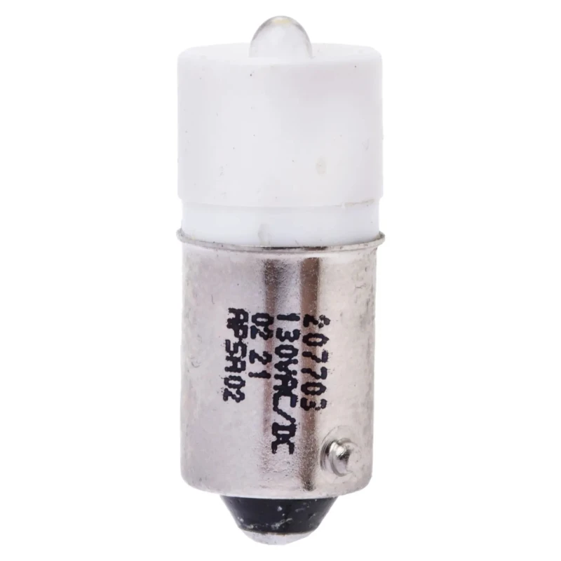 RS PRO White Indicator Lamp, Single Chip LED, 130V AC/DC, BA9 Base, 10mm Diameter 207-703