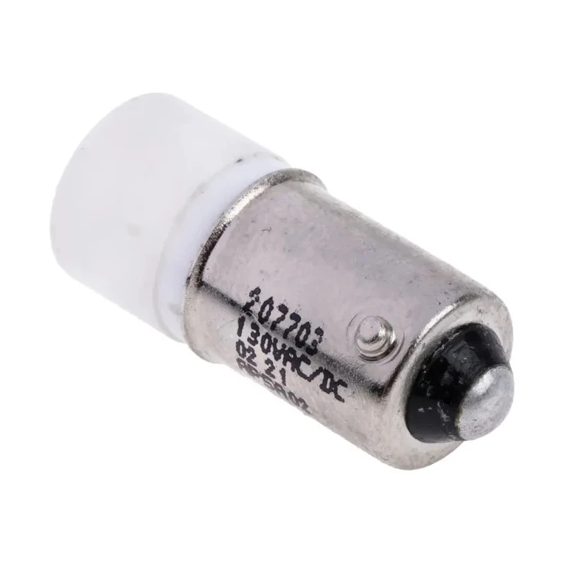 RS PRO White Indicator Lamp, Single Chip LED, 130V AC/DC, BA9 Base, 10mm Diameter 207-703