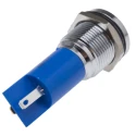 RS PRO Blue Panel Mount Indicator 24V AC/DC, 20mA, Flush Bezel, Solder Tab, 16mm Mounting, Model 208-289