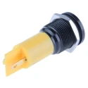 RS PRO Yellow Panel Mount Indicator 24 V AC 24 V DC 20mA Solder Tab Flush 16mm 208-324