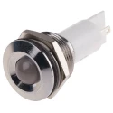 RS PRO White Panel Mount Indicator 24V AC/DC 20mA IP67 Prominent Solder Tab 208-526