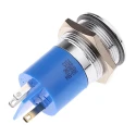 RS PRO Blue Panel Mount Indicator 230V AC 3mA IP67 Prominent Chrome Bezel Silver 61mm IP67