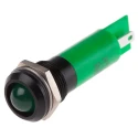 RS PRO Green Panel Mount LED Indicator 12 V AC/DC, 20mA, IP67, Solder Tab, Prominent Bezel 208-740
