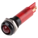 RS PRO Red Panel Mount LED Indicator, 12V AC/DC, 20mA, IP67, Solder Tab, Prominent Bezel 208-762