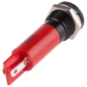 RS PRO Red Panel Mount LED Indicator, 12V AC/DC, 20mA, IP67, Solder Tab, Prominent Bezel 208-762