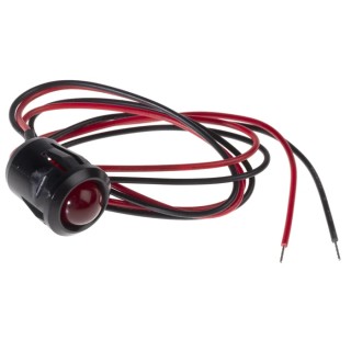 RS PRO Red Panel Mount LED Indicator, 2V DC, 20mA, Prominent Bezel, Lead Wire Termination 208-970