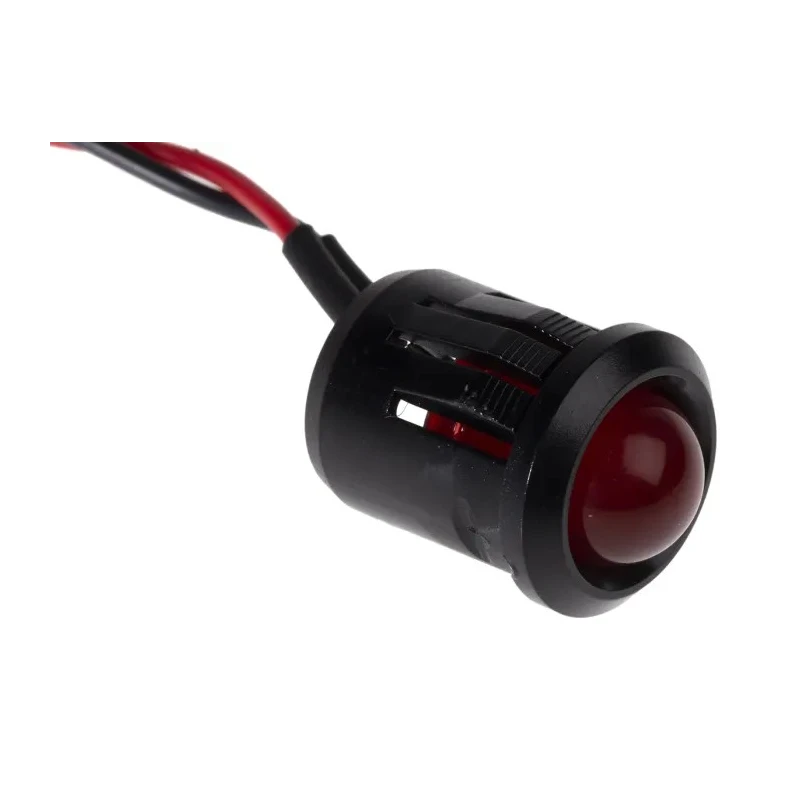 RS PRO Red Panel Mount LED Indicator, 2V DC, 20mA, Prominent Bezel, Lead Wire Termination 208-970