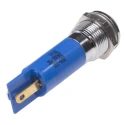 RS PRO Blue Panel Mount LED Indicator 24 V AC/DC 20mA Solder Tab IP67 Prominent Bezel 209-181