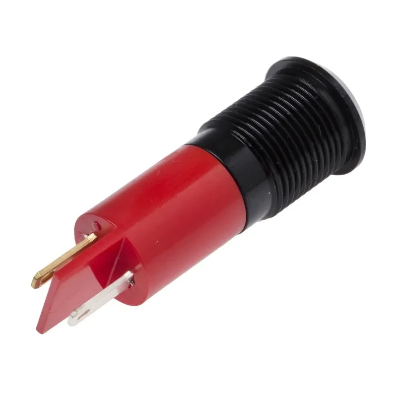 RS PRO Red Panel Mount LED Indicator 12V DC Solder Tab Prominent Bezel 47mm 14mm Mount Hole 209-850