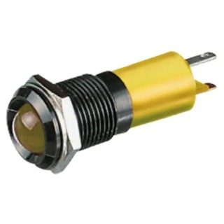 RS PRO Yellow Panel Mount Indicator 12V DC 20mA Solder Tab IP67 Prominent 210-478