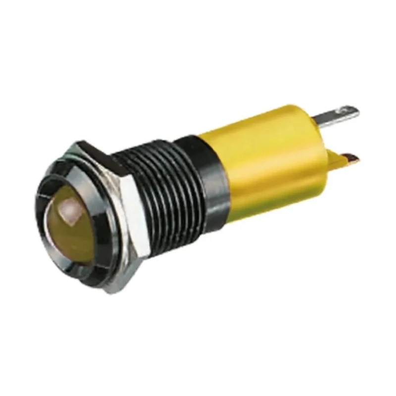 RS PRO Yellow Panel Mount Indicator 12V DC 20mA Solder Tab IP67 Prominent 210-478