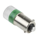 RS PRO Green Indicator Lamp Multichip 24V DC BA9 Base 10 mm Diameter 210-917