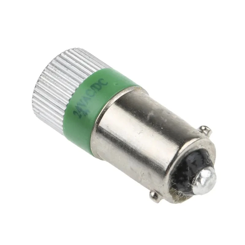 RS PRO Green Indicator Lamp Multichip 24V DC BA9 Base 10 mm Diameter 210-917