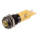 RS PRO Yellow Panel Mount Indicator Prominent Bezel 24V AC 20mA Solder Tab Termination 210-529