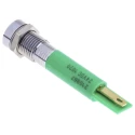 RS PRO Green Panel Mount Indicator 24V DC 20mA Recessed Solder Tab IP40 8mm 210-967