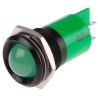 RS PRO Panel Mount LED Indicator Green 24V AC/DC 20mA Solder Tab IP67 22 mm Mount Hole Prominent Bezel 211-134