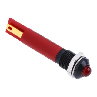 RS PRO Red Panel Mount LED Indicator 12V DC, 20mA, Solder Tab, Prominent Bezel 211-386