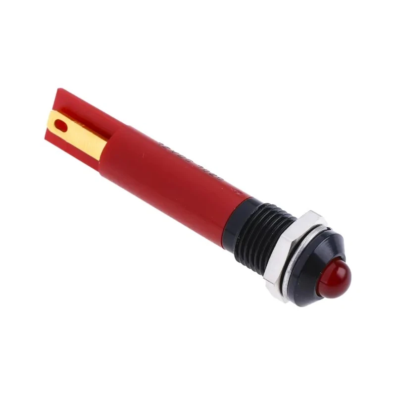 RS PRO Red Panel Mount LED Indicator 12V DC, 20mA, Solder Tab, Prominent Bezel 211-386