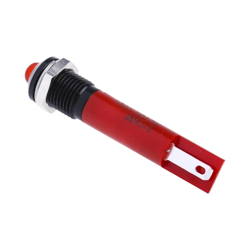 RS PRO Red Panel Mount LED Indicator 12V DC, 20mA, Solder Tab, Prominent Bezel 211-386