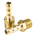Legris Pneumatic Brass Pipe Fitting, Male BSPT 1/4 Inch Adapter, 100 Bar, 150°C Threaded, 0123 07 13