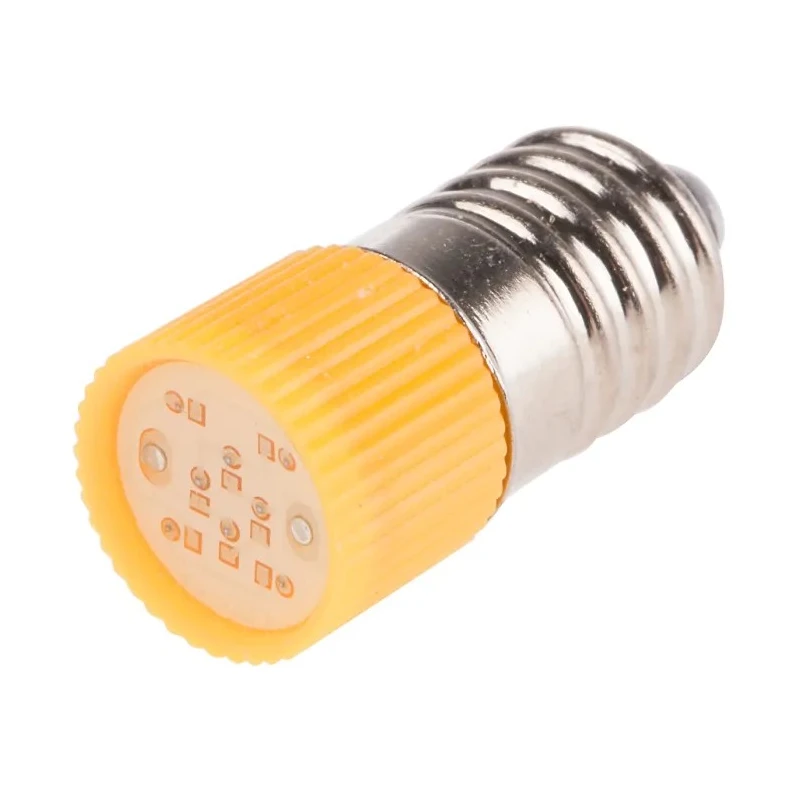 RS PRO Yellow Indicator Lamp, Multichip, 28 V AC/DC, E10 Base, 10 mm Diameter 206-687