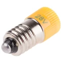 RS PRO Yellow Indicator Lamp, Multichip, 28 V AC/DC, E10 Base, 10 mm Diameter 206-687