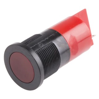 RS PRO Red Panel Mount Indicator 24 V AC/DC 20mA Solder Tab Flush Bezel 22mm 211-645