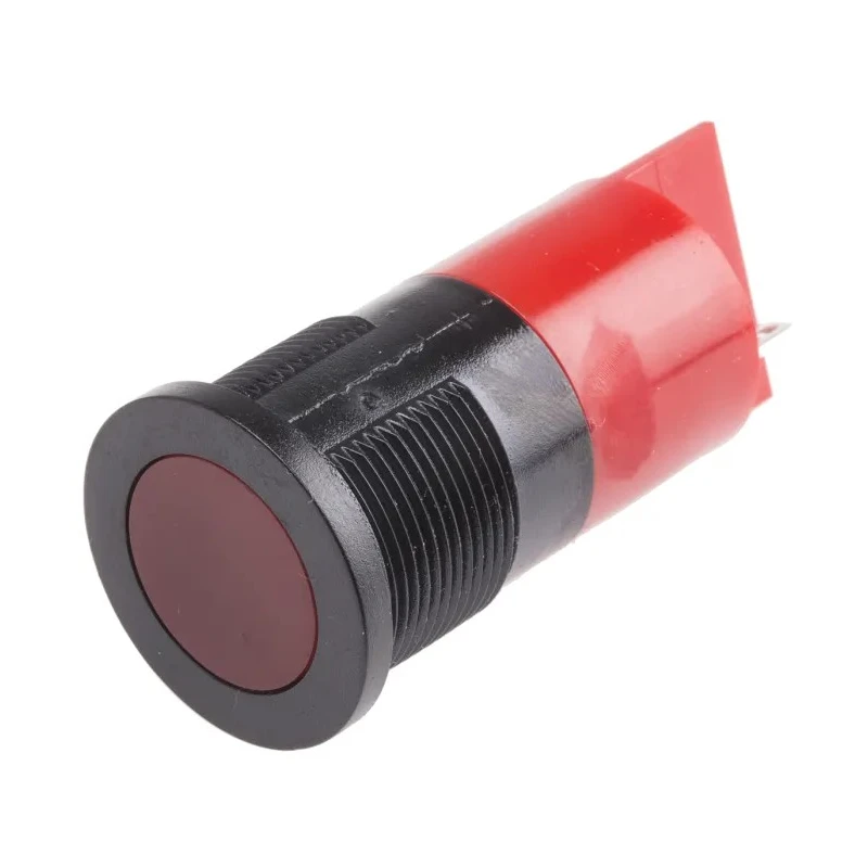 RS PRO Red Panel Mount Indicator 24 V AC/DC 20mA Solder Tab Flush Bezel 22mm 211-645