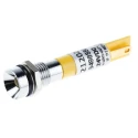 RS PRO Yellow Panel Mount LED Indicator, 20mA, Solder Tab, IP67, Recessed Chrome Bezel 212-020