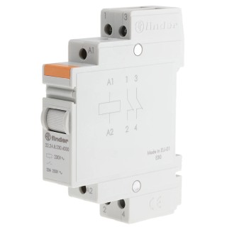 Finder DIN Rail Power Relay, 230V AC Coil, 20A, DPST, Silver Alloy Contacts, Series 22 22.24.8.230.4000