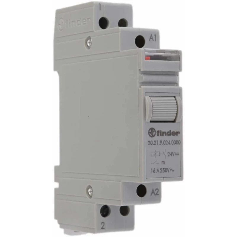 Finder Modular Step Relay DIN Rail 24V DC Coil 16A SPST-NO 58.4mm Energy Efficient 20.21.9.024.0000